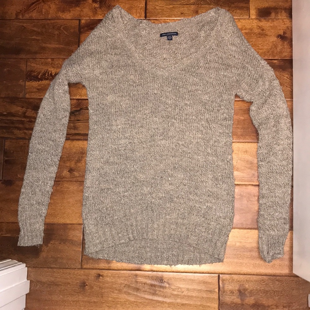 Brown v-neck sweater